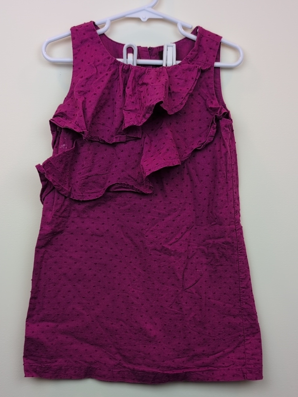 Tea Collection Fuschia Swiss Dot Dress Girls 4 GUC